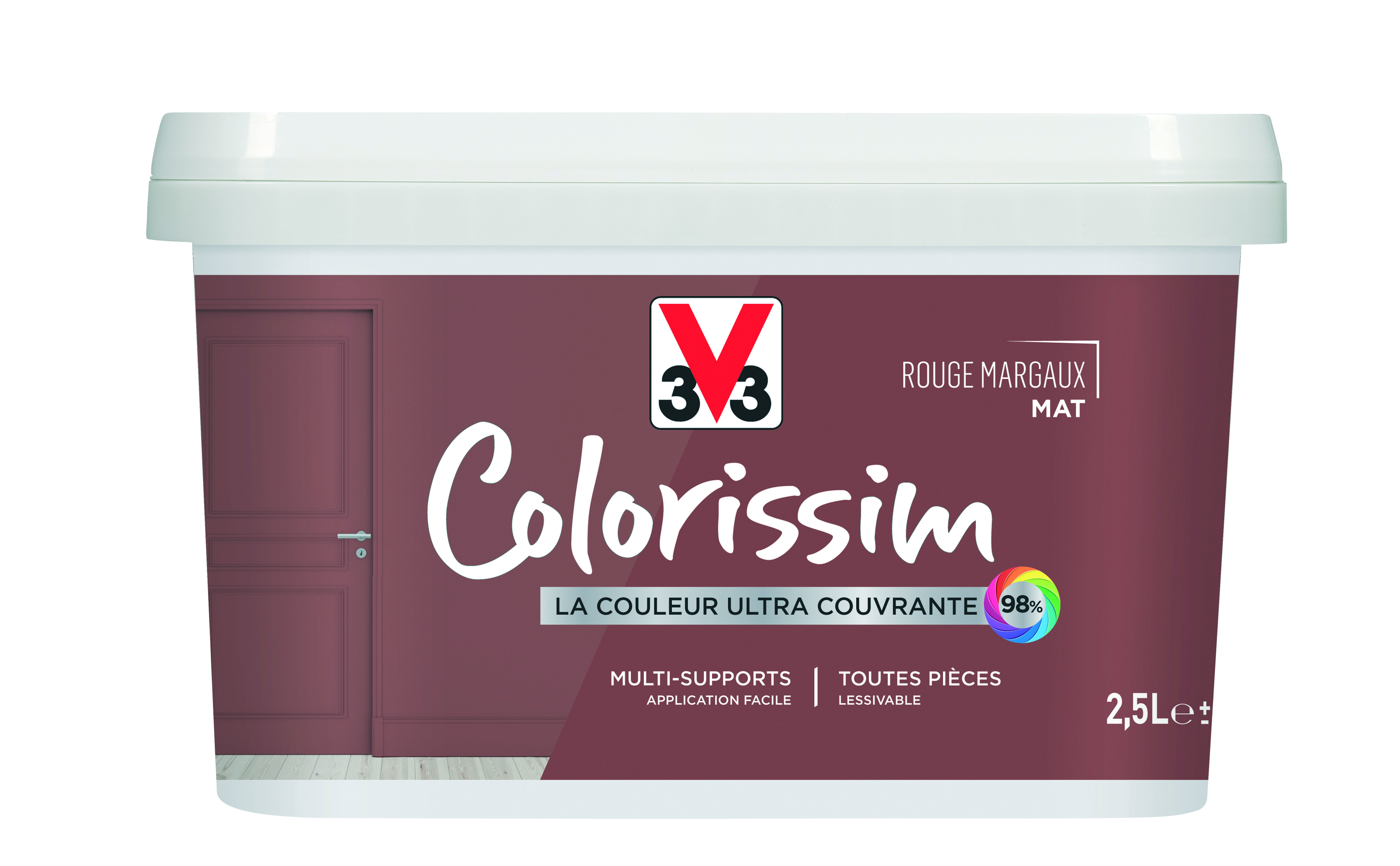 Peinture colorissim 2,5L rouge margaux mat 