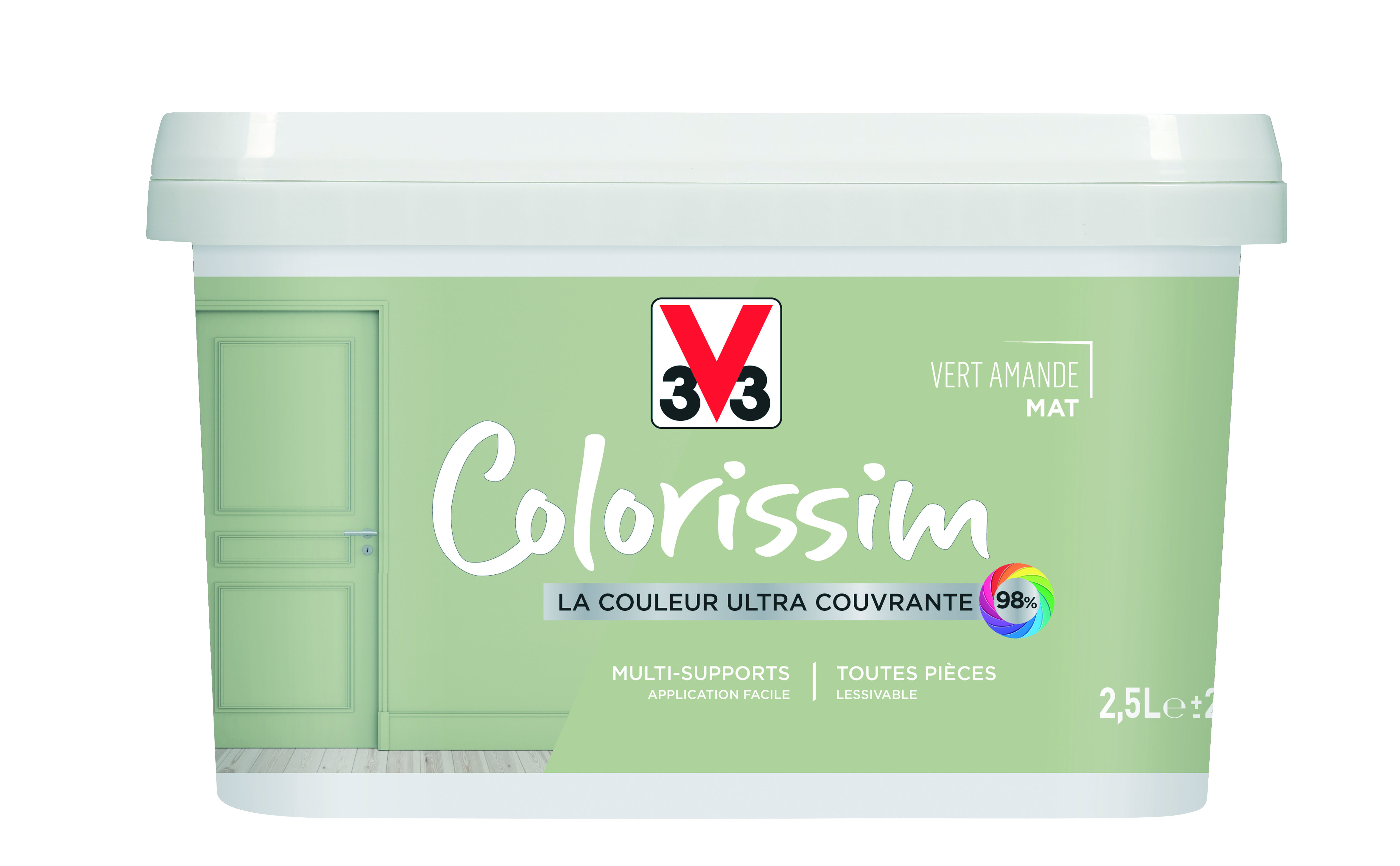 Peinture colorissim 2,5L vert amande mat