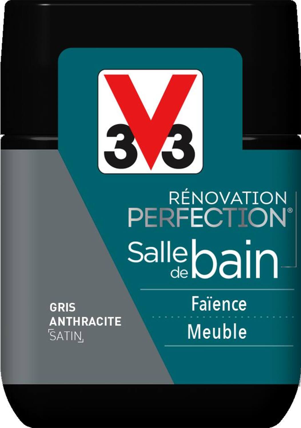 Testeur rénovation salle de bain gris anthracite satin 75ml - V33