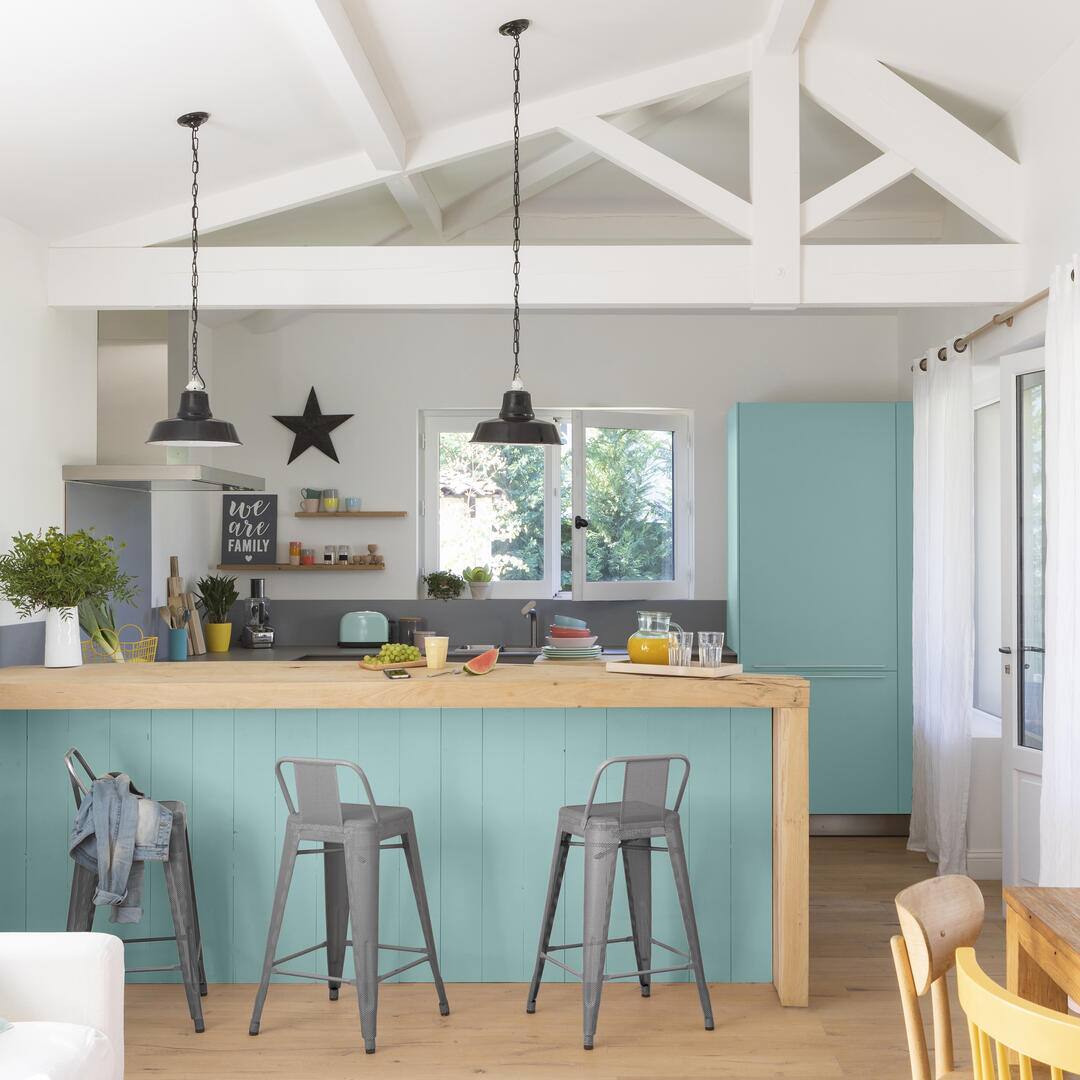 Peinture Rénovation Multisupport bleu nordique satin 2L - V33