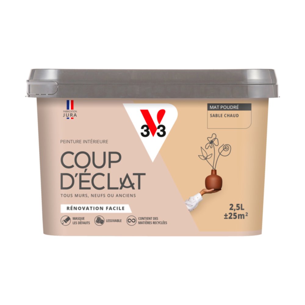 Peinture intérieure mat Coup d'Éclat sable chaud 2,5 L - v33