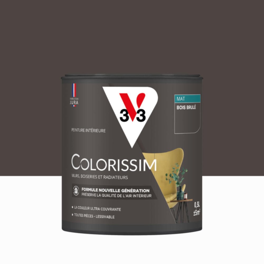 Peinture intérieure Colorissim® Bois Brûlé Mat 0,5L - V33