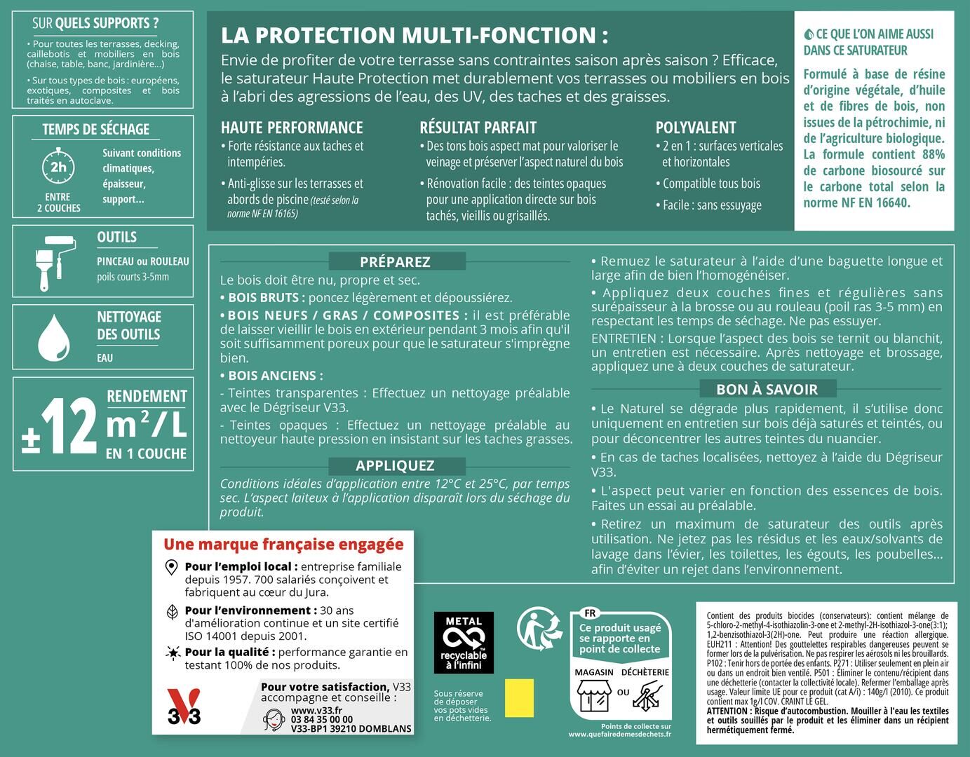 Saturateur Haute Protection teck Mat 5L - V33