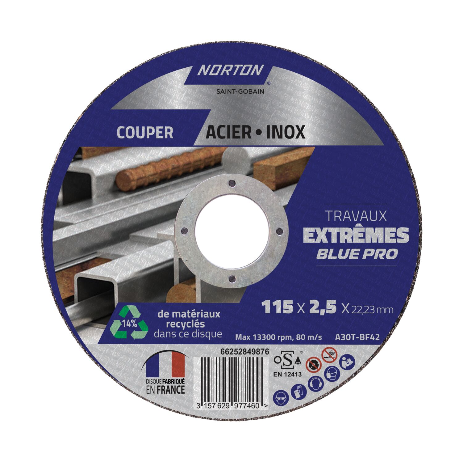 Disque métal/inox Extrême 115x2,5mm - NORTON