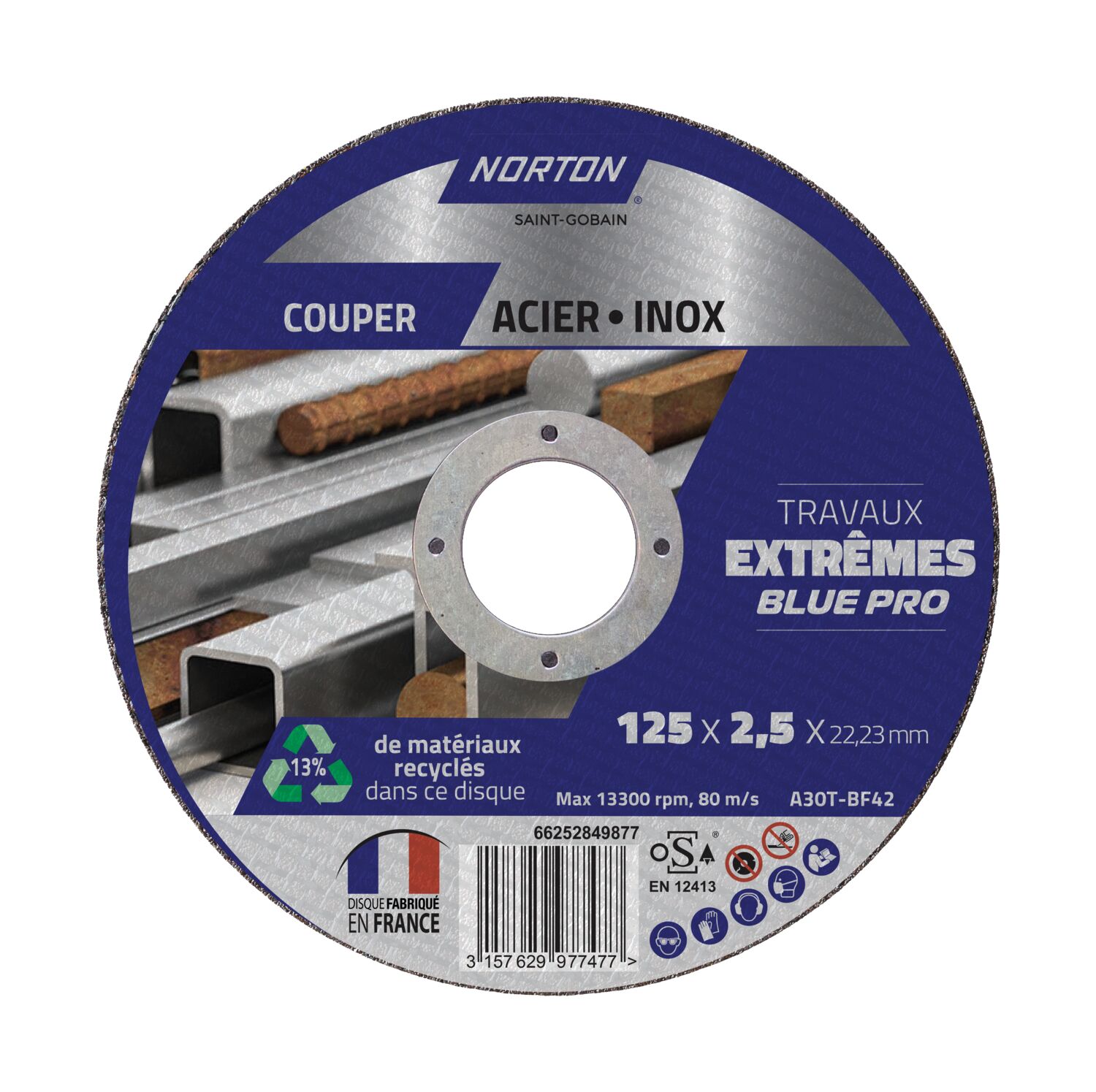Disque métal/inox Extrême 125x2,5mm - NORTON