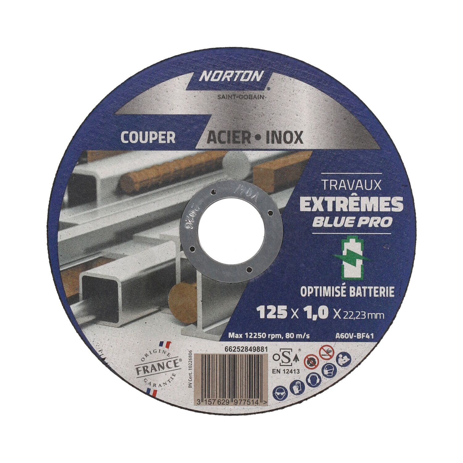 Disque métal/inox Extrême 125x1mm - NORTON