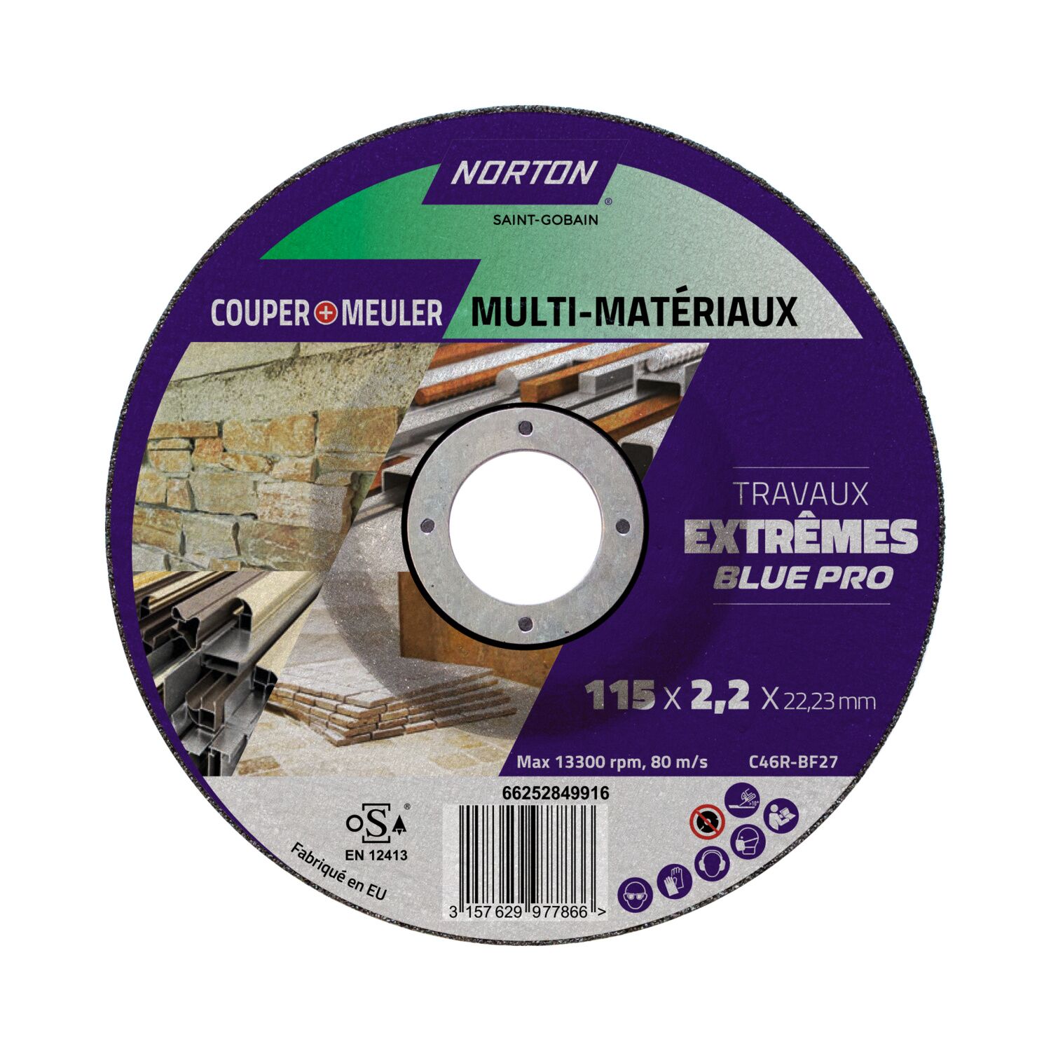 Disque multi-usage multi-matériaux 115x2mm - NORTON