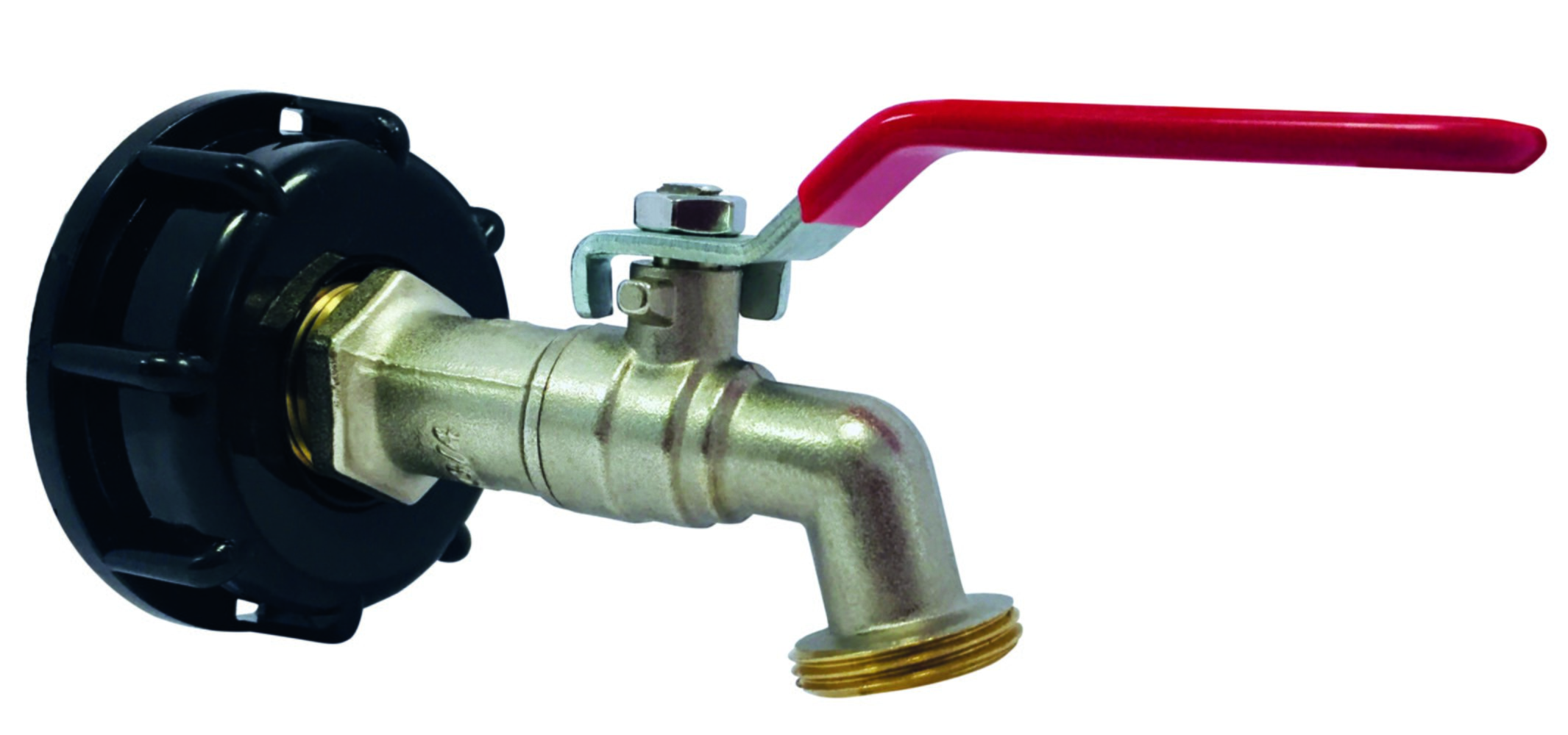 Adaptateur plastique cuve 1000L d.60 + robinet laiton 20/27