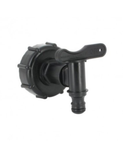 Adaptateur plastique cuve 1000L d.60 + robinet plastique rapide