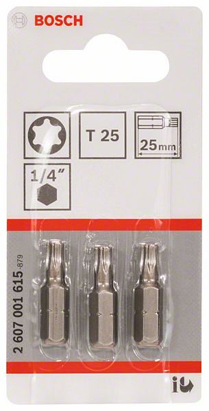 Embouts XH T25 25mm 3 pièces - BOSCH       