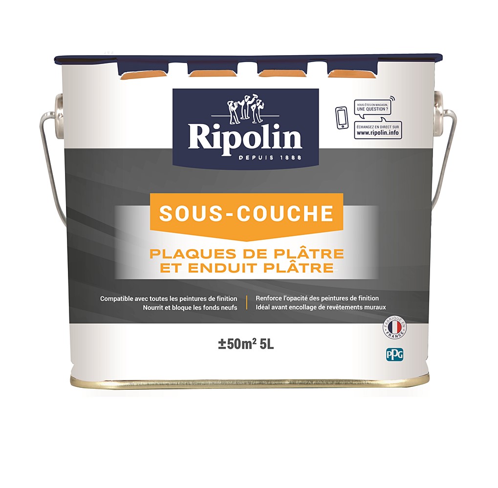 Sous-Couche Plaque De Platre Blanc Mat 5L - RIPOLIN