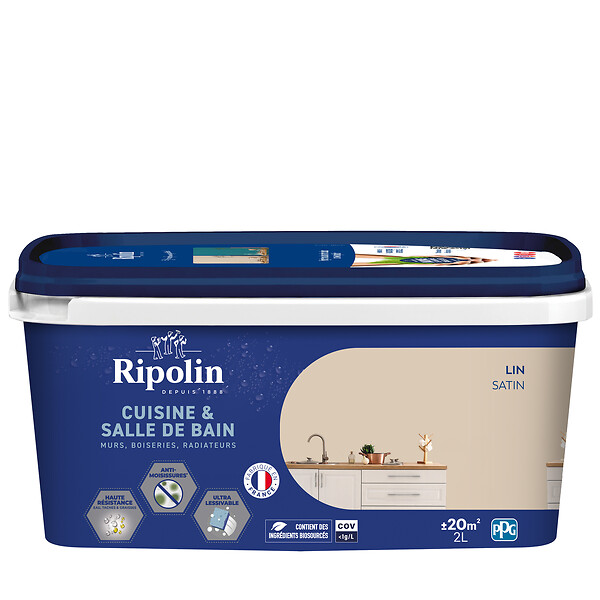 Peinture cuisine/bain 2 l lin satin