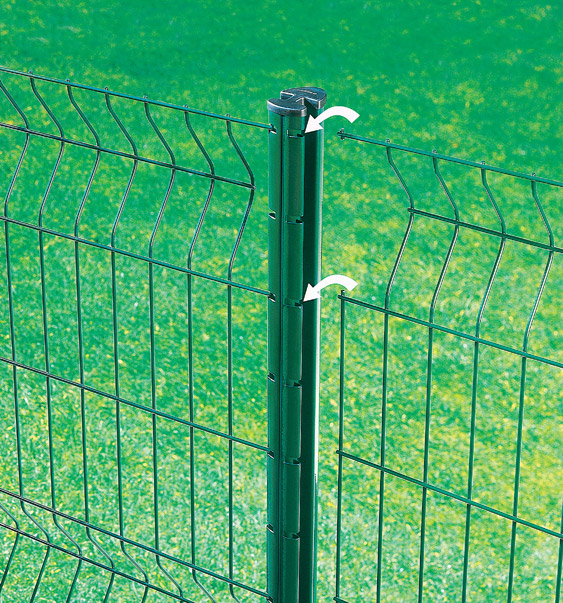 Poteau à Encoches Axor® Panneaux Rigides Vert 6005 1,40m - DIRICKX
