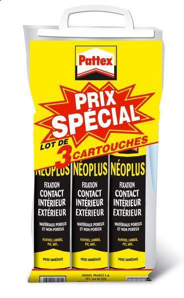 Set de 3 cartouches Néoplus 345 g - PATTEX