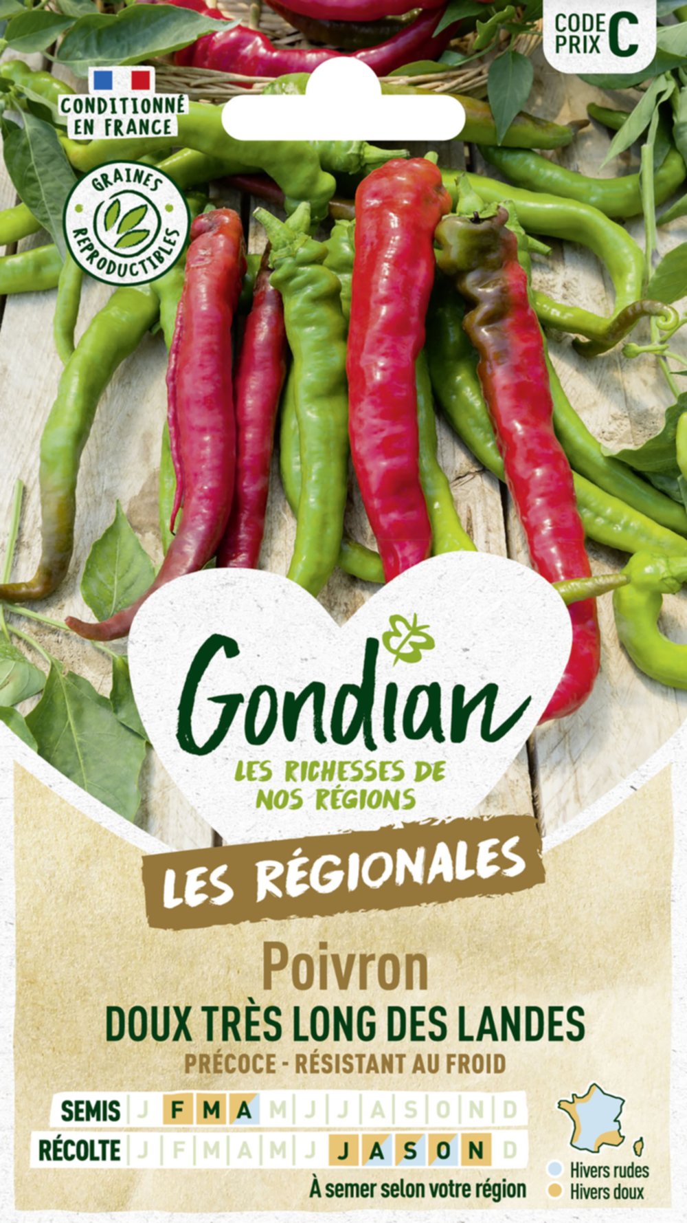 Piment Doux Très Long des Landes - GONDIAN