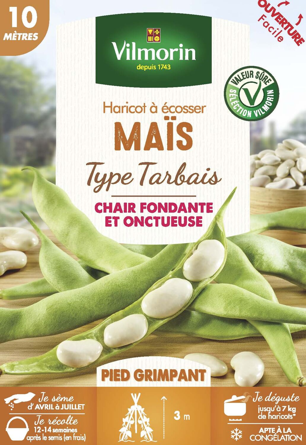 Graines Haricot Grimpant à Ecosser Maïs 10m - VILMORIN