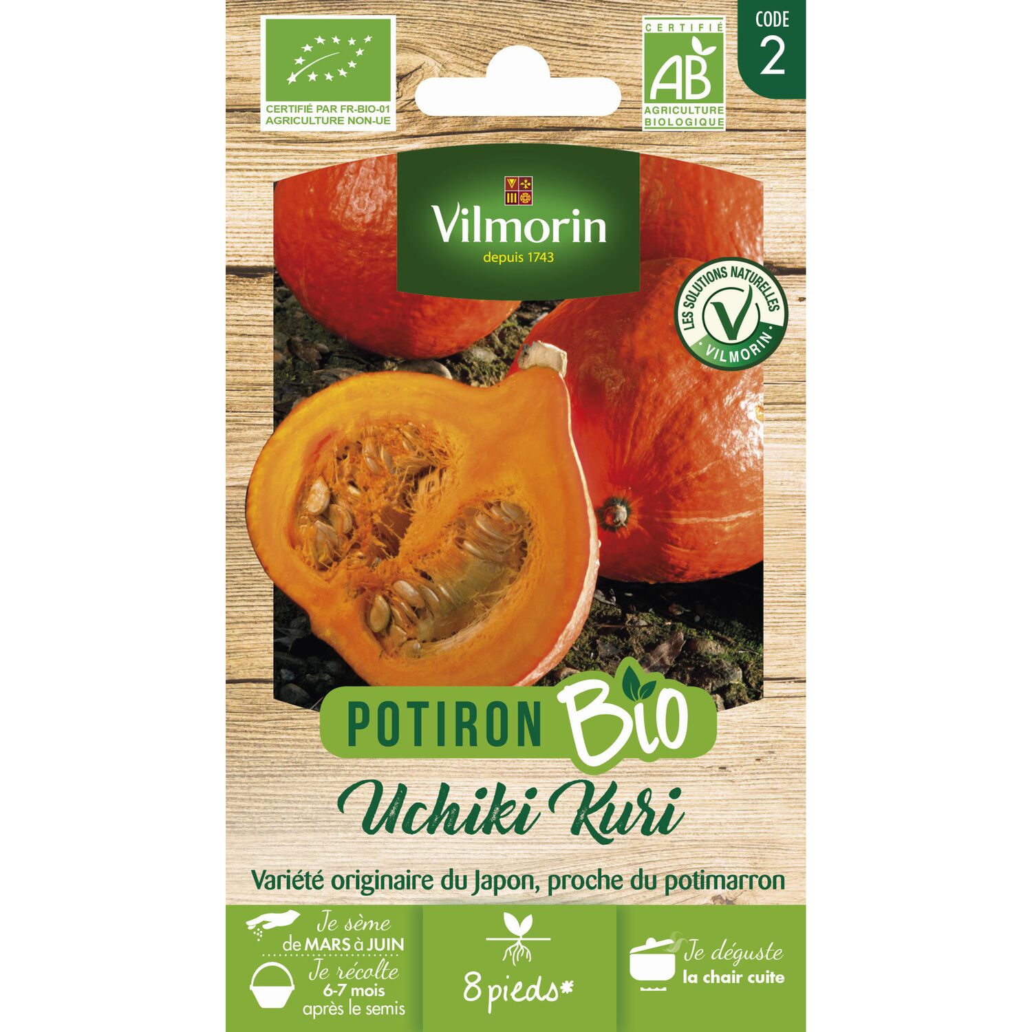 Graines Potiron Uchiki Kuri Bio - VILMORIN