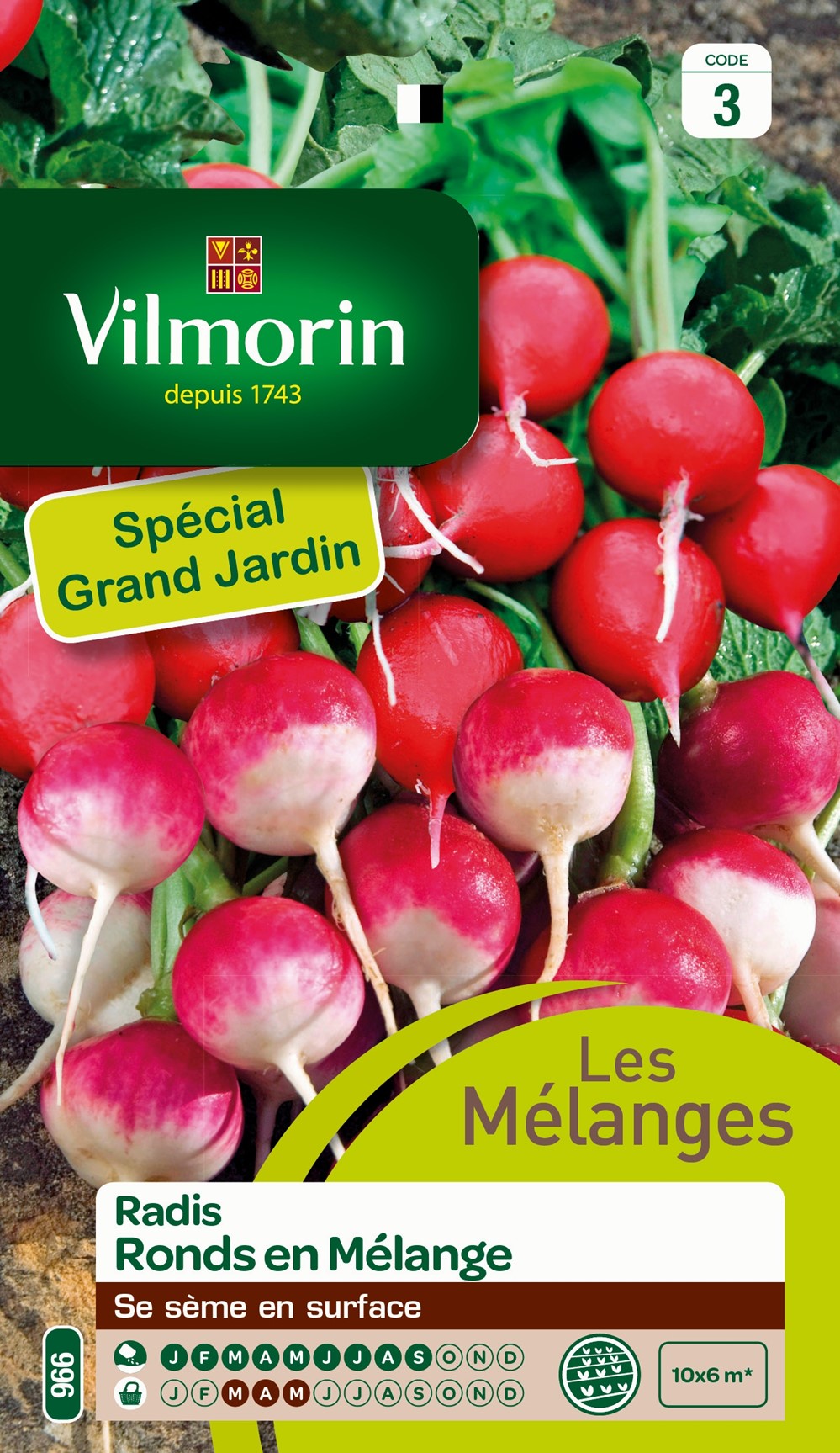 Graines Radis Ronds en Mélange Grand Format - VILMORIN