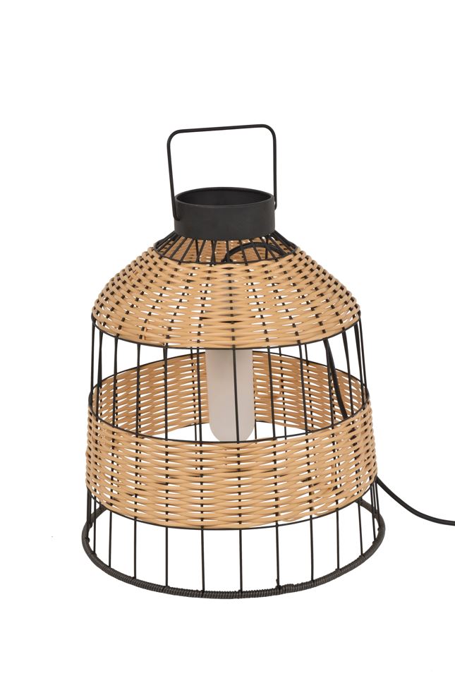 Lampe métal noir/naturel Ivoa D40cm - COREP