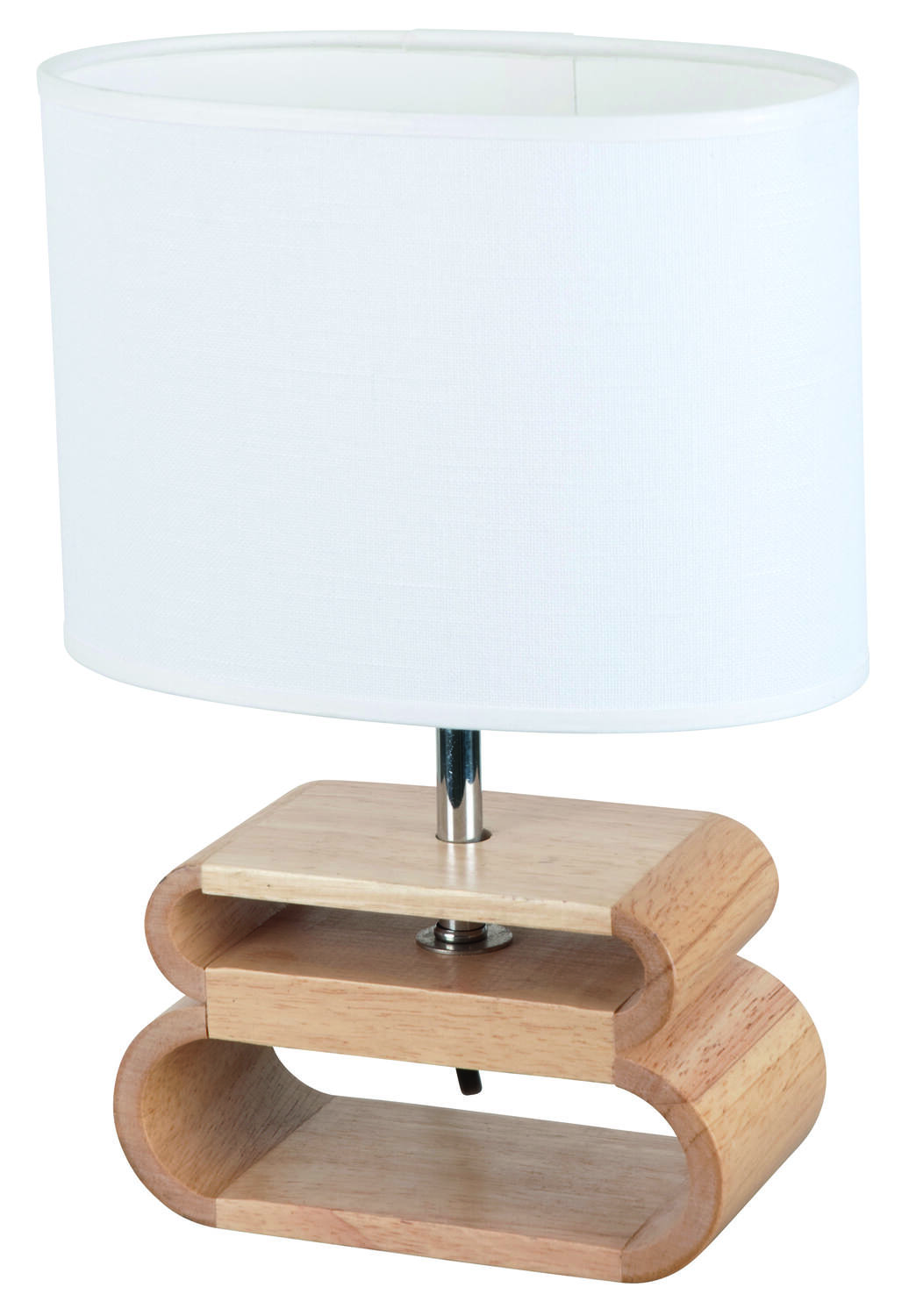 LAMPE OSLO BLC BOIS/COT. E14 L21X12 H30
