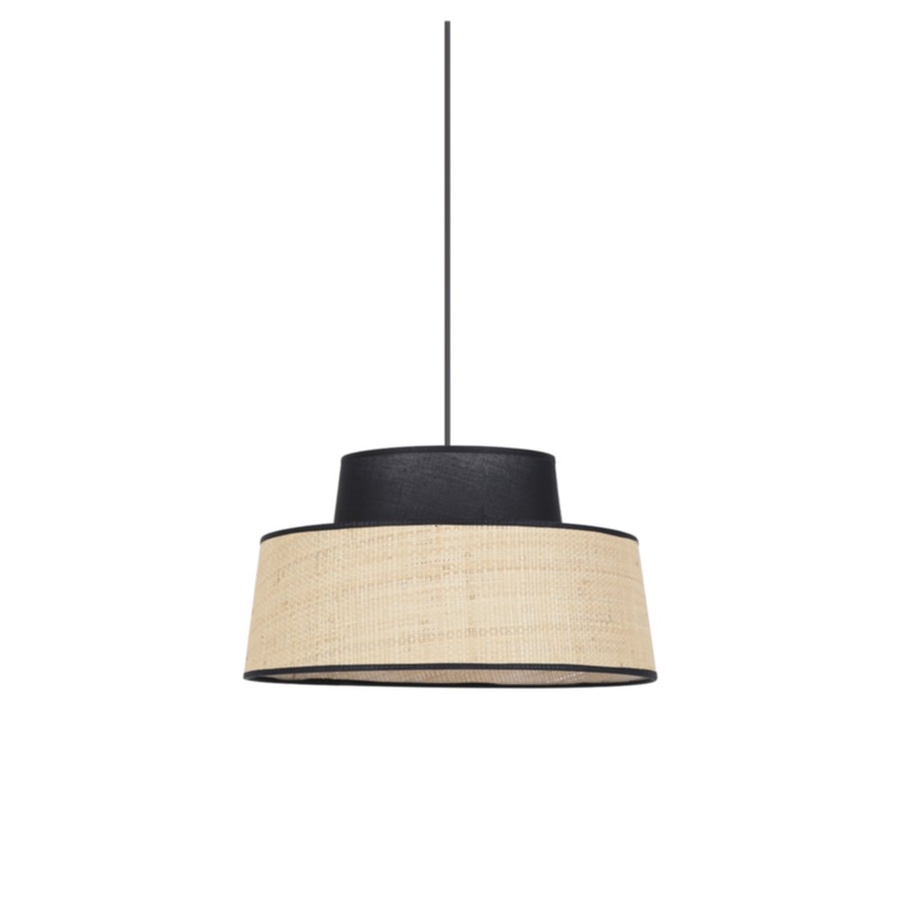 Suspension raphia et coton noir MALLORCA D38cm Corep