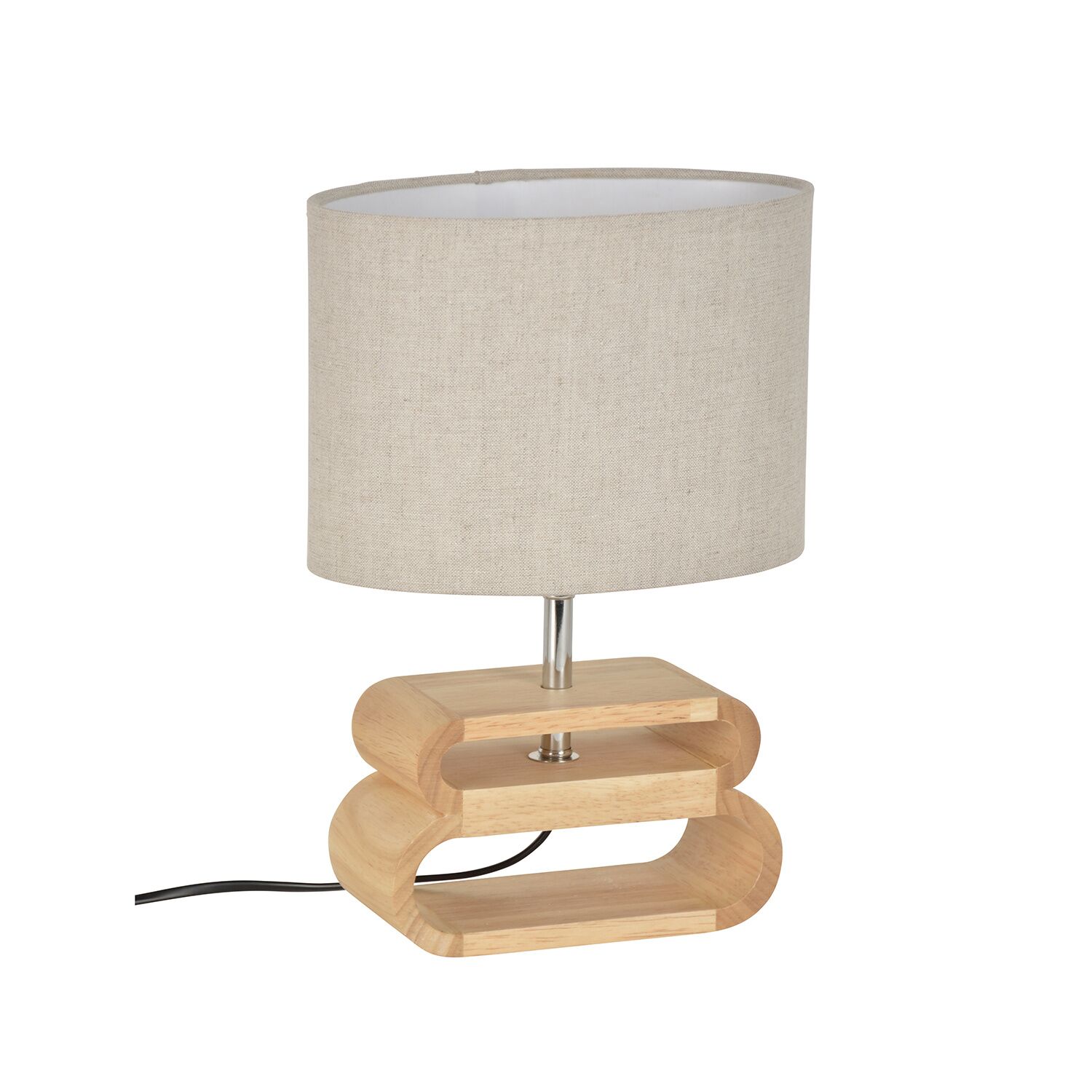 Lampe à poser Oslo bois blanc H.30cm - COREP