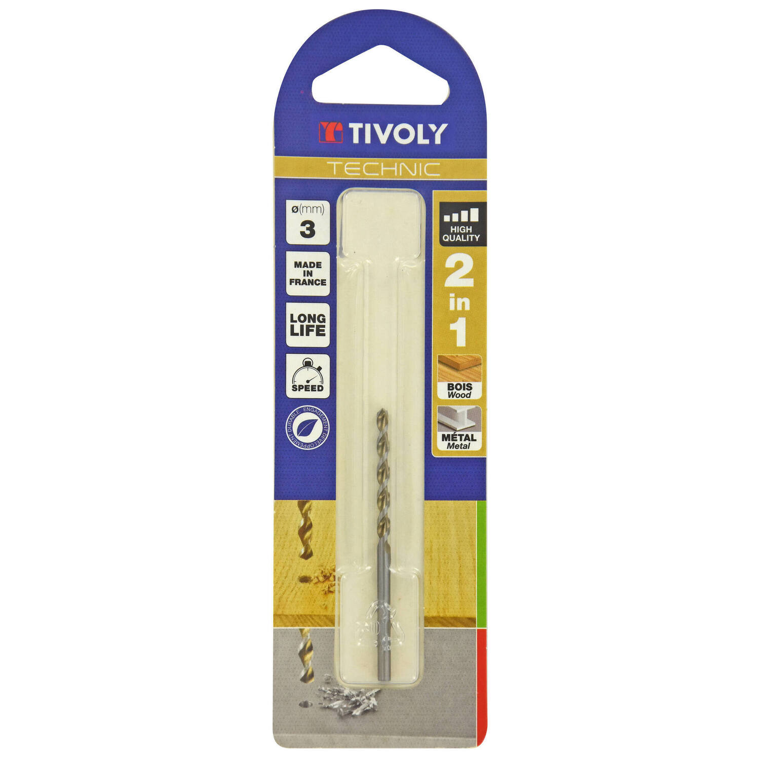 Foret bois/métaux Ø3 mm - TIVOLY