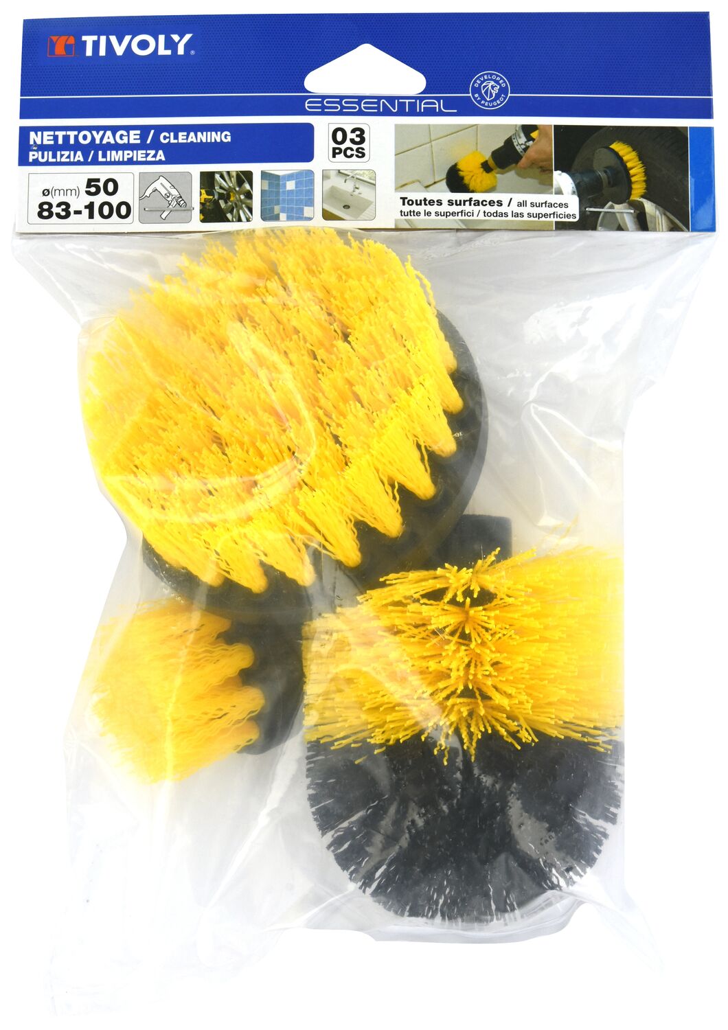 3 Brosses Nettoyage Ø50-83-100mm - TIVOLY