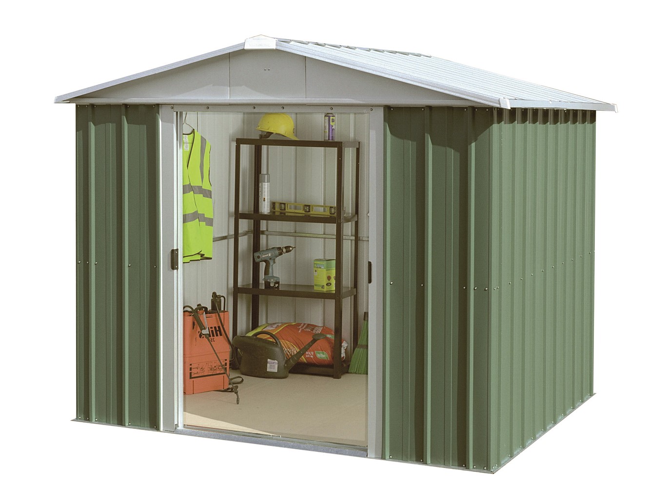 Abri de jardin métal 4,38m² Vert/Alu - YARDMASTER