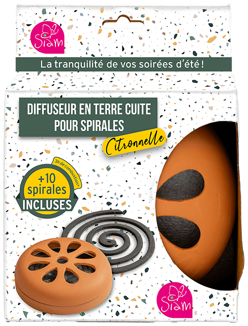 Diffuseur en terre cuite avec spirales