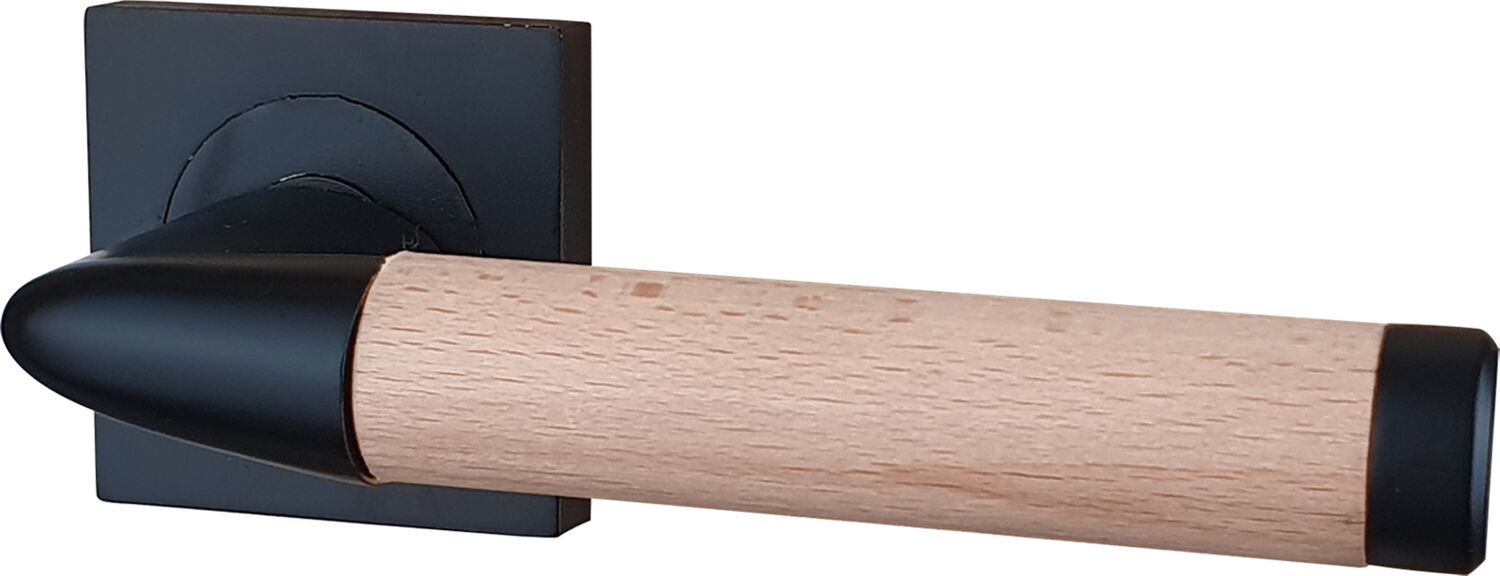 Poignée rosace Pretty noir bois 50x50mm - ALPERTEC