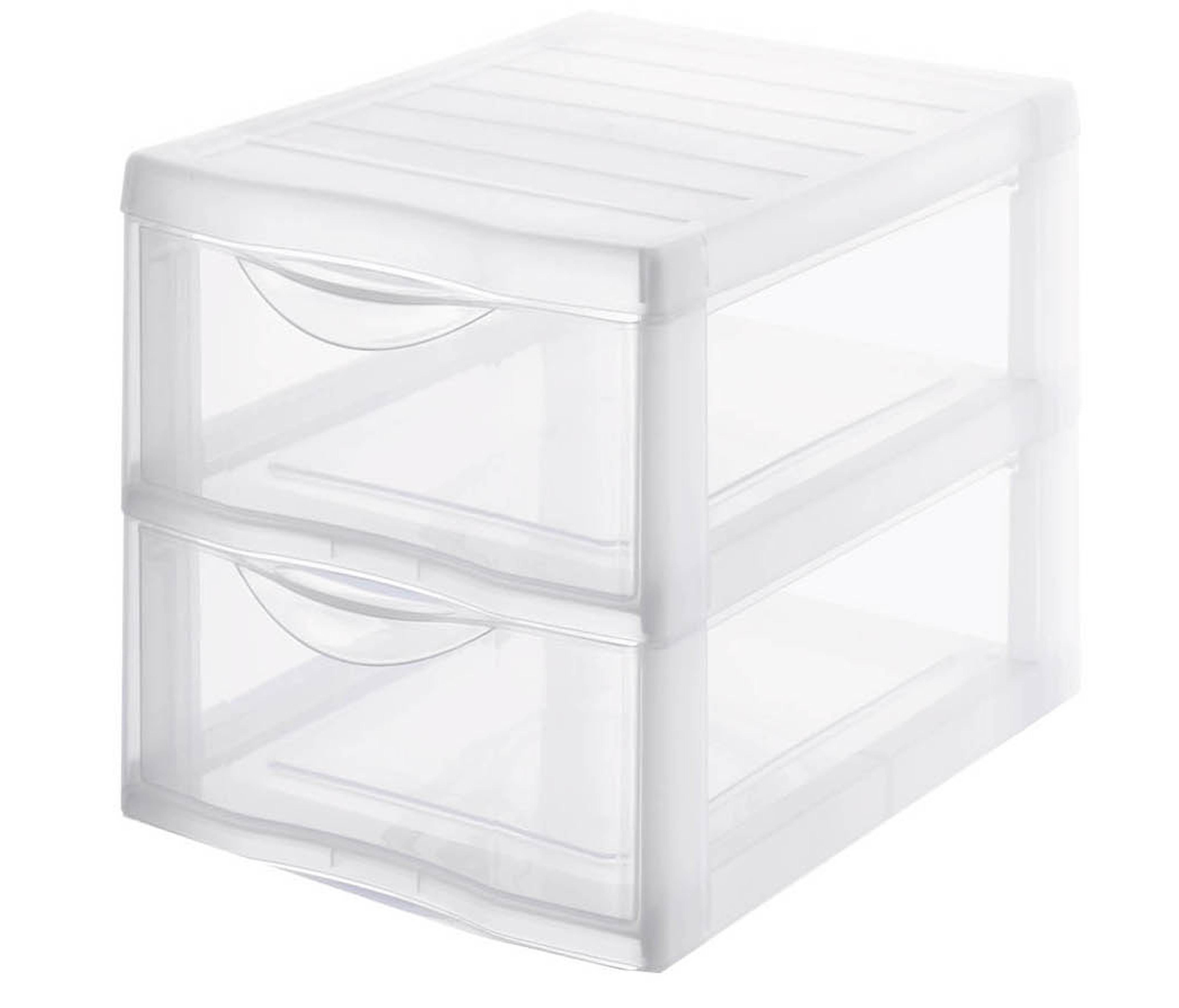 Tour de rangement Orgamix 2 tiroirs transparent - SUNDIS