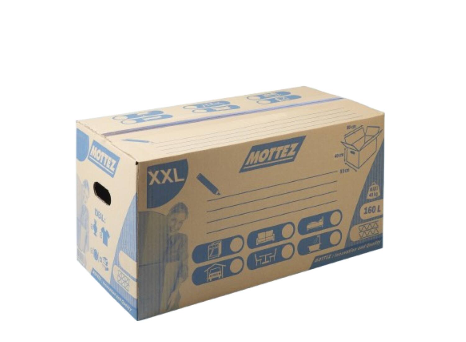 Carton 80 x 50 x 40 cm 160 L - MOTTEZ