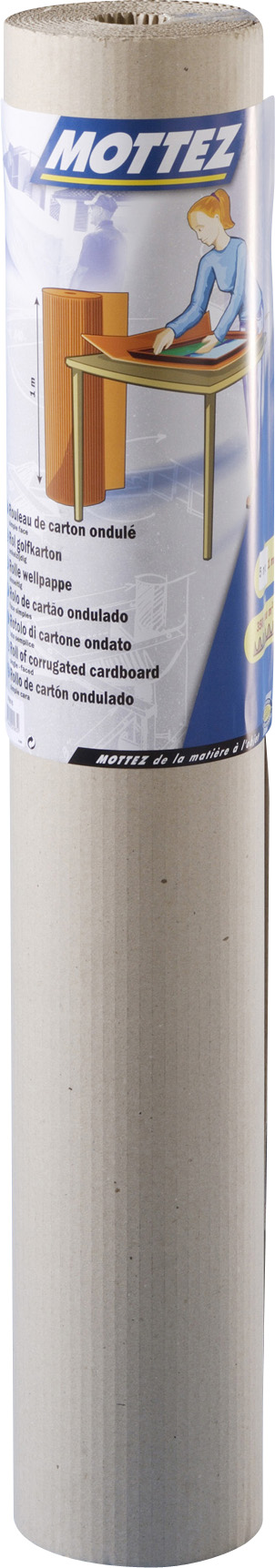 Rouleau de carton ondulé 5 x 1 m - MOTTEZ