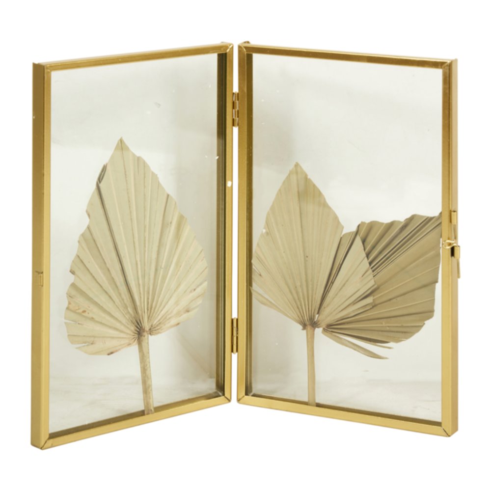 Décoration à poser Palm 15 x 25 cm verre/métal doré - OSTARIA