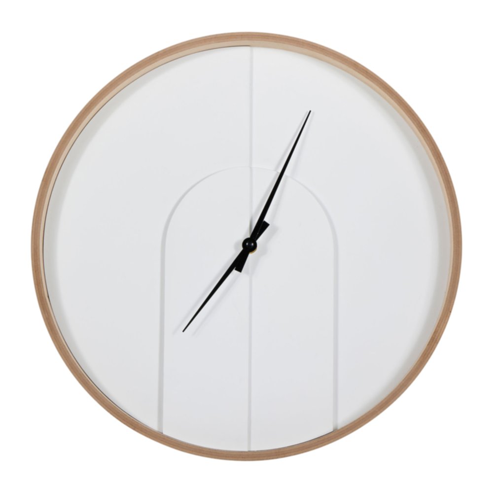 Horloge Relief Bois Durban Blanc/Marron/Noir Ø40cm
