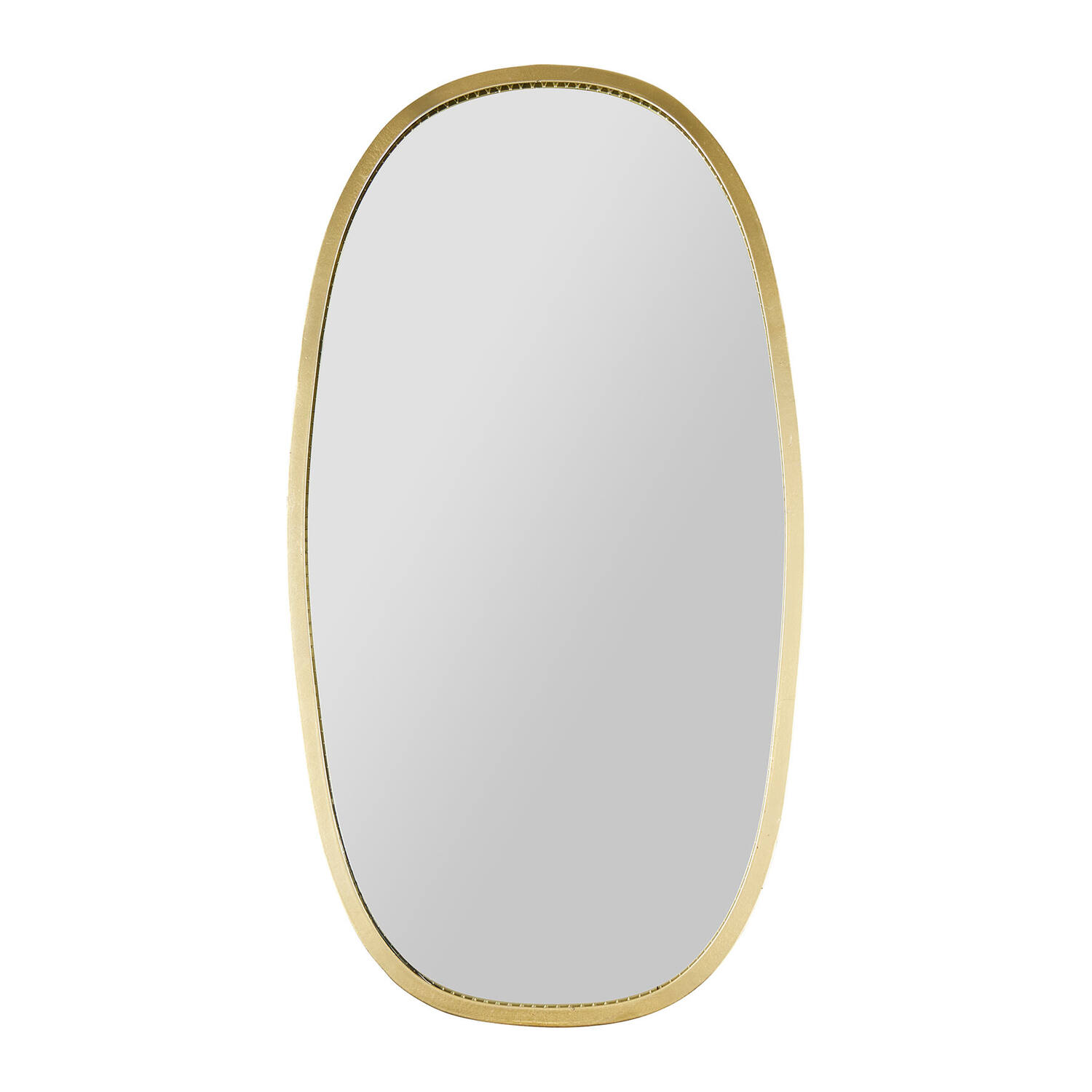 Miroir Ovoide en métal 28,5x53cm Doré