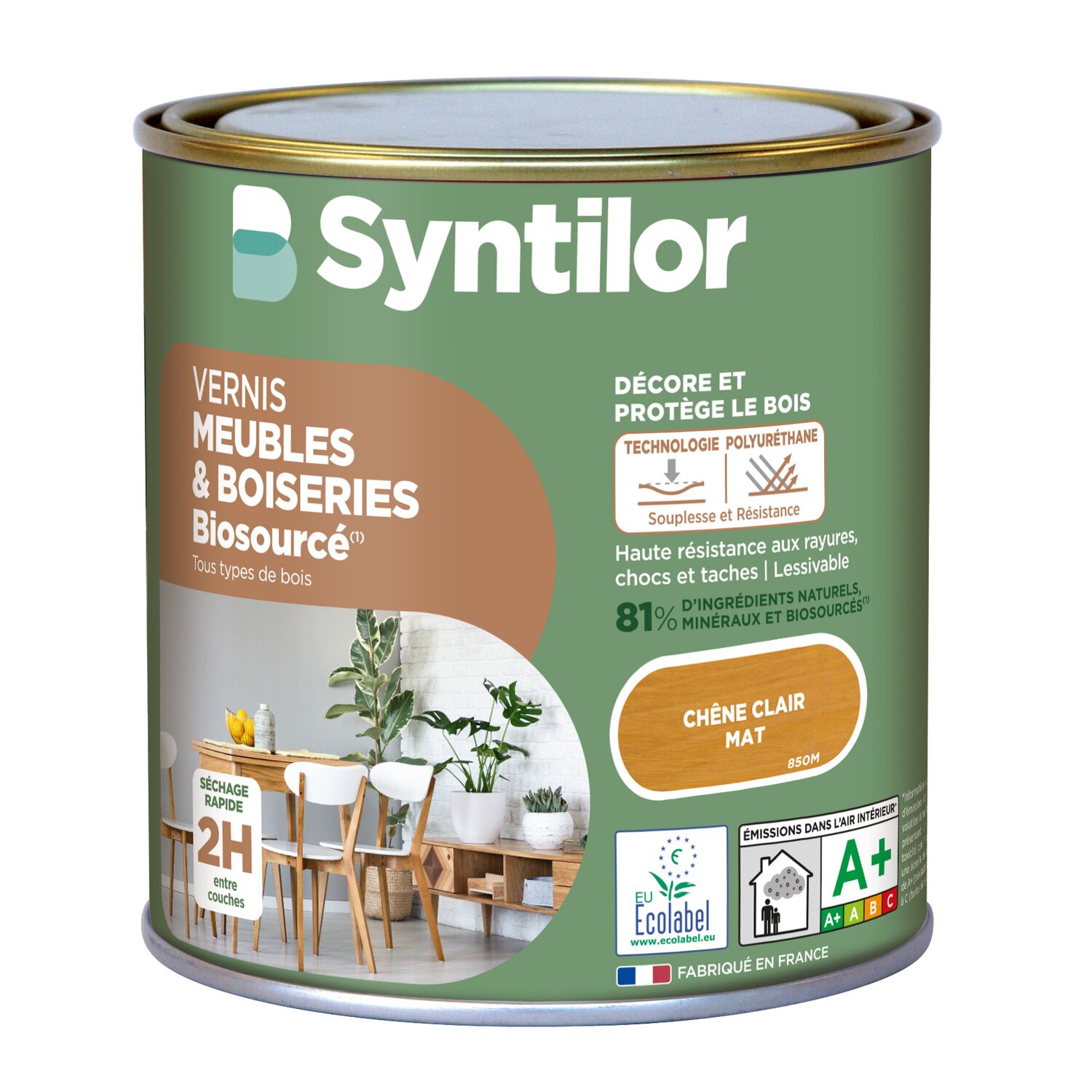 Vernis Meubles et Boiseries Biosourcé* Nature Protect® 0.5L chêne clair - SYNTILOR