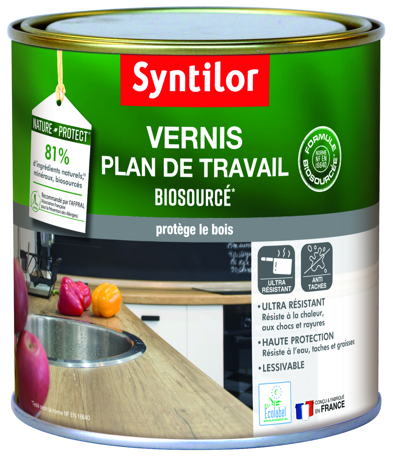 Vernis plan de travail biosourcé Nature Protect® 0.5L Incolore satiné - SYNTILOR