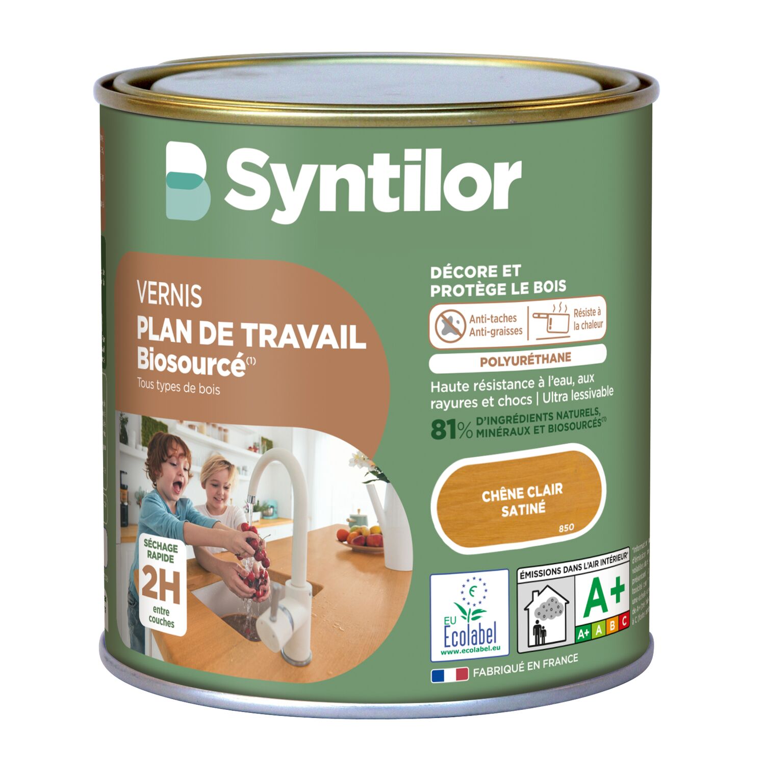 Vernis plan de travail biosourcé Nature Protect® 0,5L chêne clair satiné - SYNTILOR