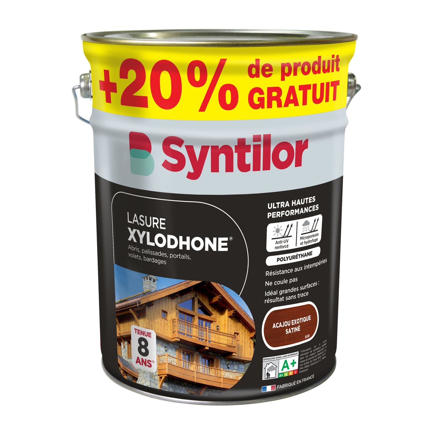 Lasure Xylodhone ultra hautes performances 5l+20% acajou exotique - SYNTILOR