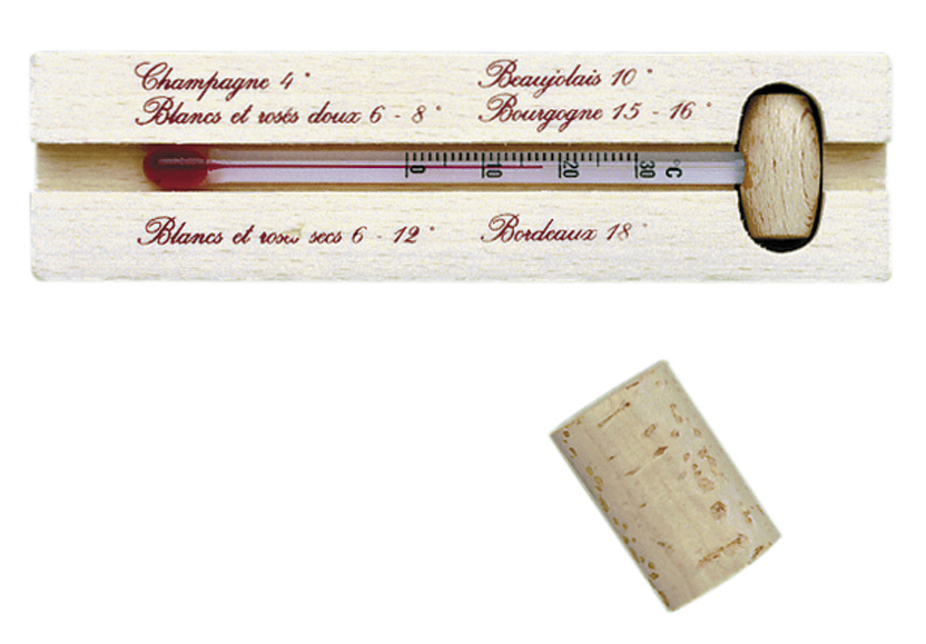 Thermomètre à vin étui bois