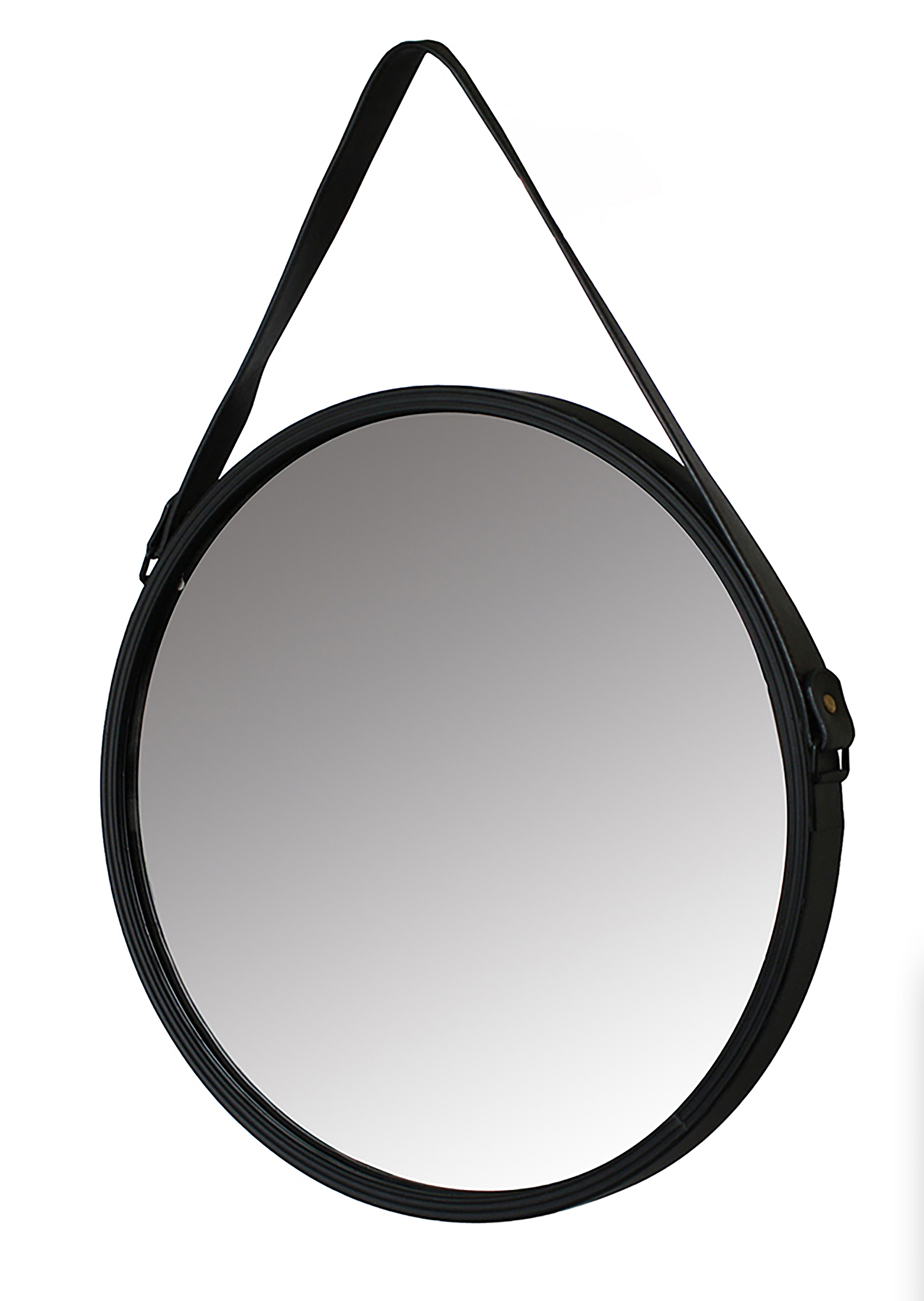 Miroir rond 65cm métal noir
