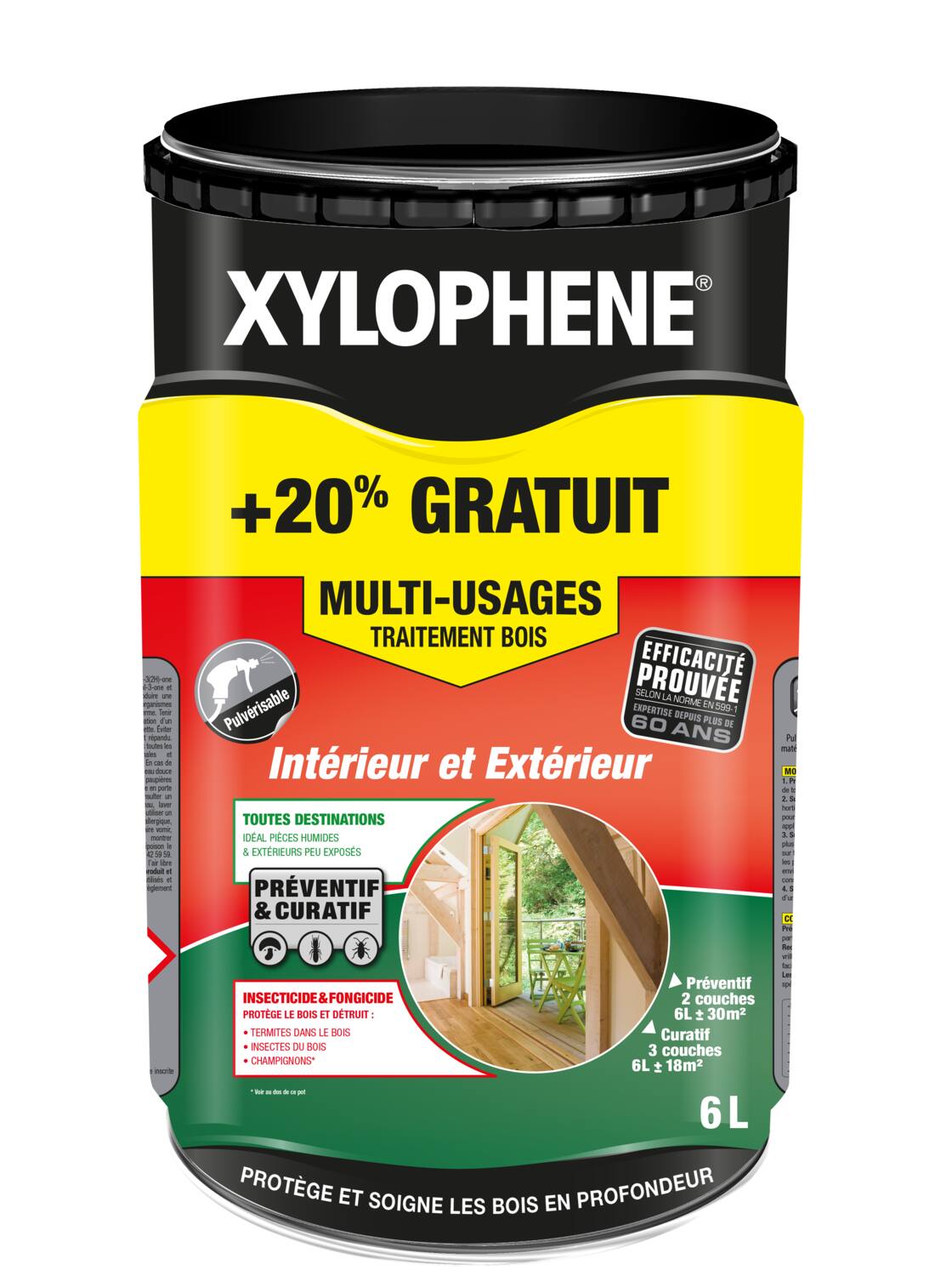 Traitement bois multiusage intérieur/extérieur 5L+20% - XYLOPHENE