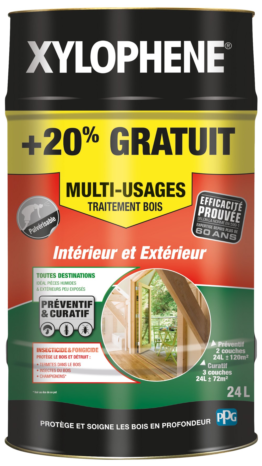 Traitement Bois Insecticide Fongicide multiusage 24L - XYLOPHENE