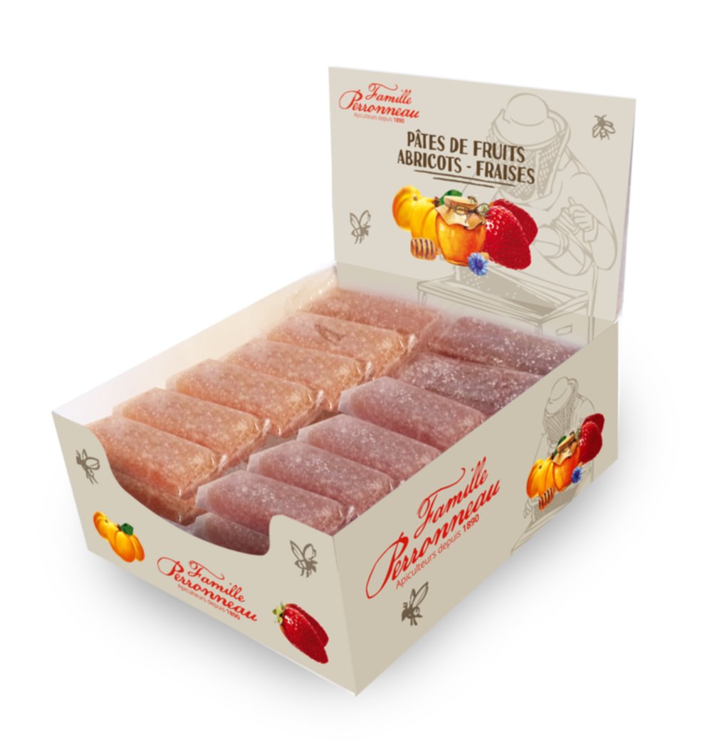 Pâtes de fruits fraise abricot 30gr