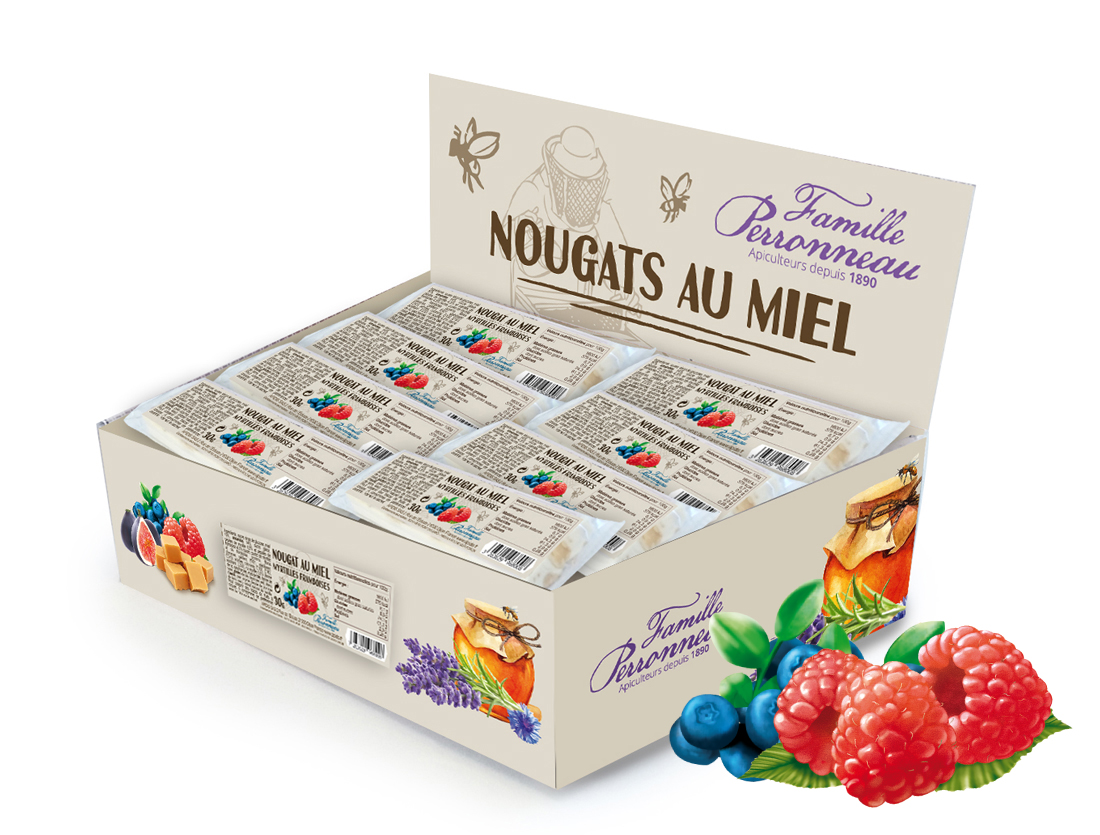 Nougat myrtille framboise au miel