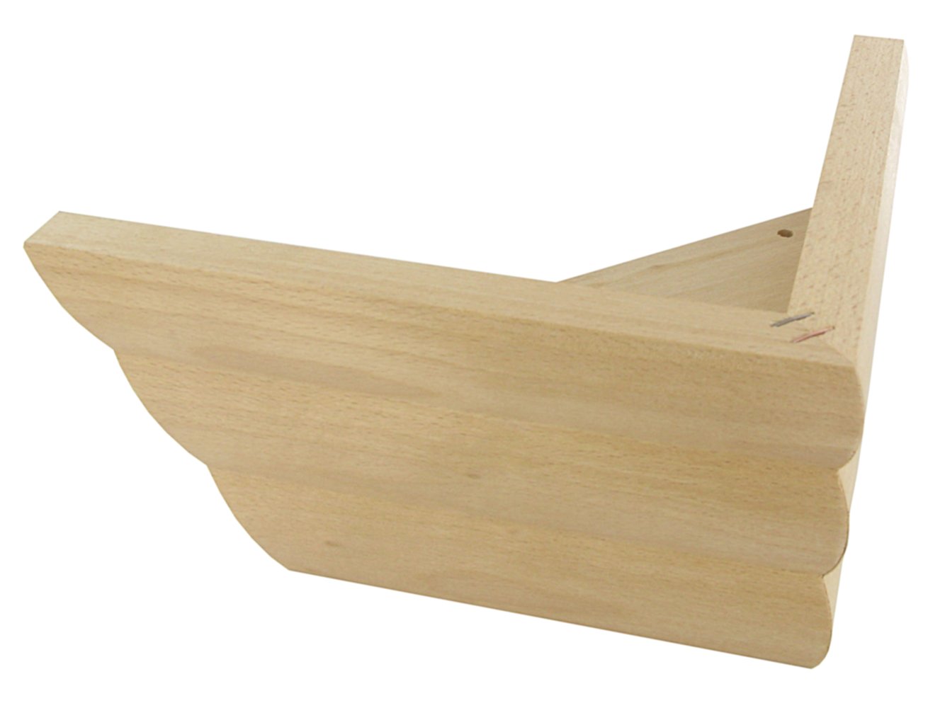 Socle sommier triangle hêtre brut blanc 90x210mm