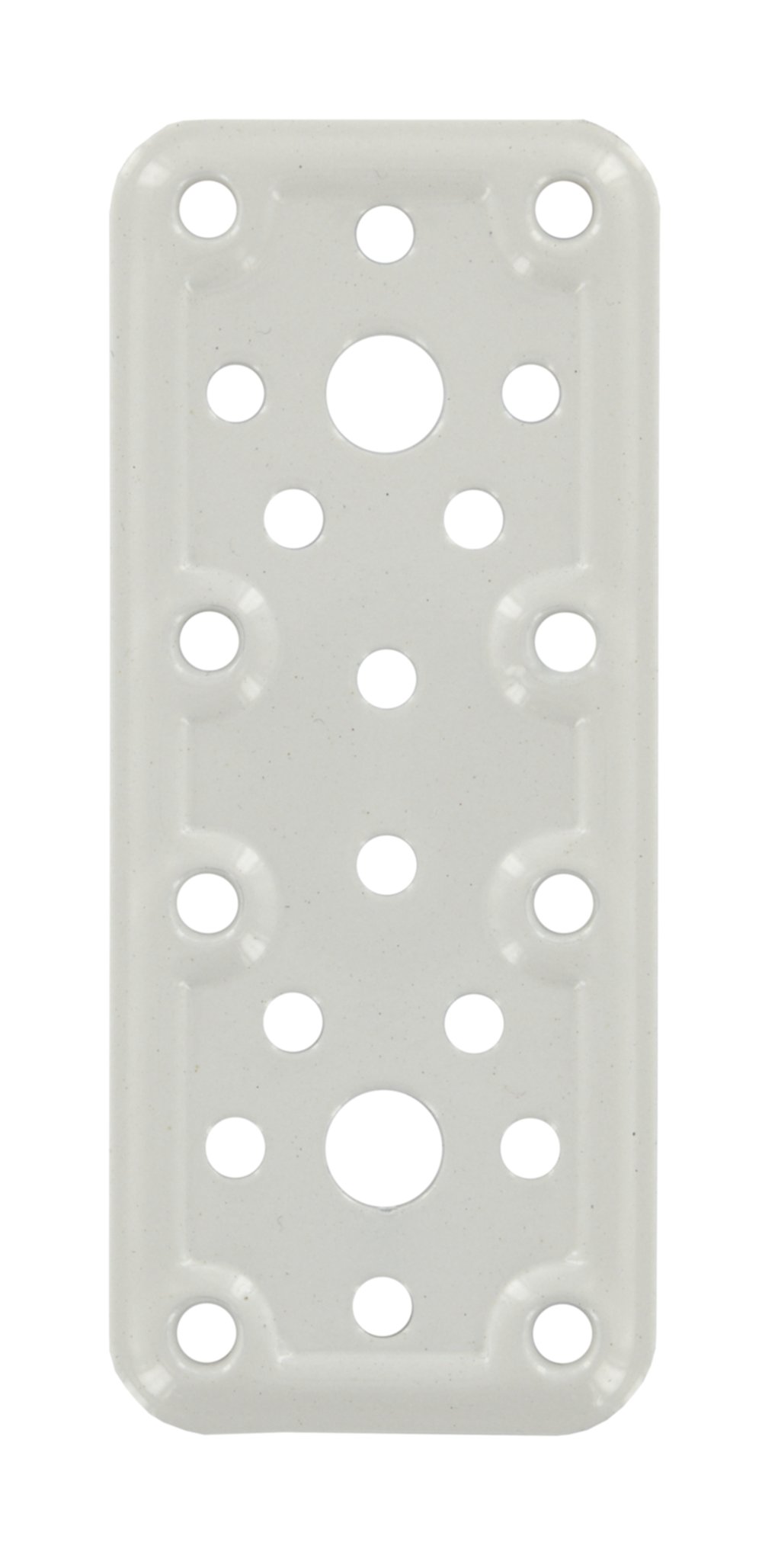 Patte rectangle multitrous 120x50mm acier blanc