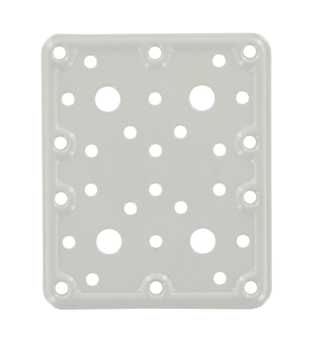 Patte carrée multitrous 120x100mm acier blanc